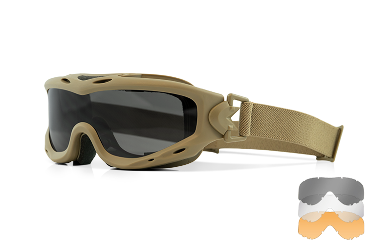 WILEY X SCHUTZBRILLE SPEAR TAN - SMOKE GREY + CLEAR + LIGHT RUST
